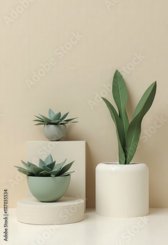 Succulents and Plant in Minimalist Setting