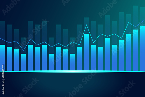 finance business digital graph bar statistics chart background vector