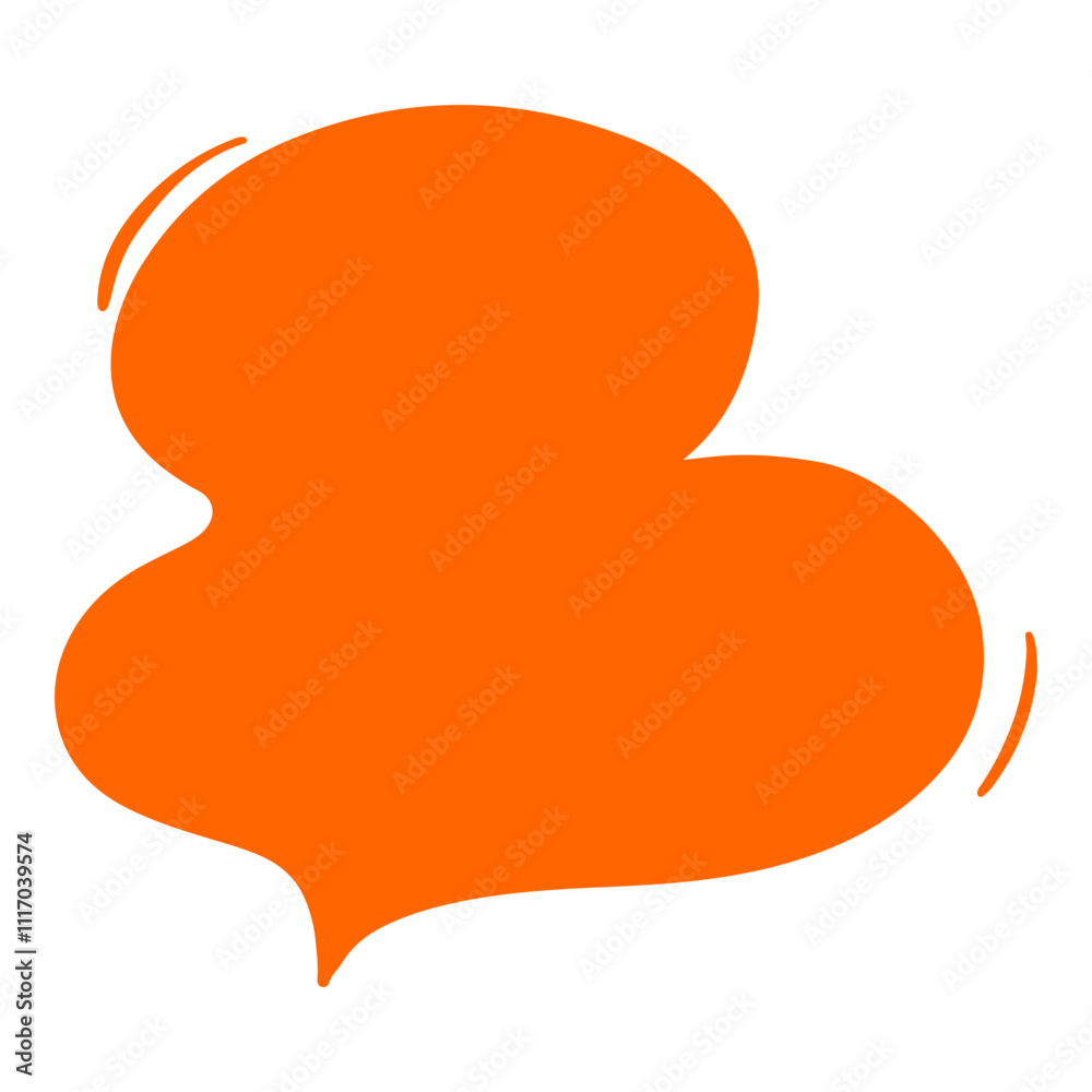 Bold orange speech bubble illustration with dynamic lines, ideal for use in comics, social media graphics, presentations, messaging apps, or as a vibrant text placeholder. Bold orange speech bubble illustration with dynamic lines, ideal for use in comics, social media graphics, presentations, messaging apps, or as a vibrant text placeholder.