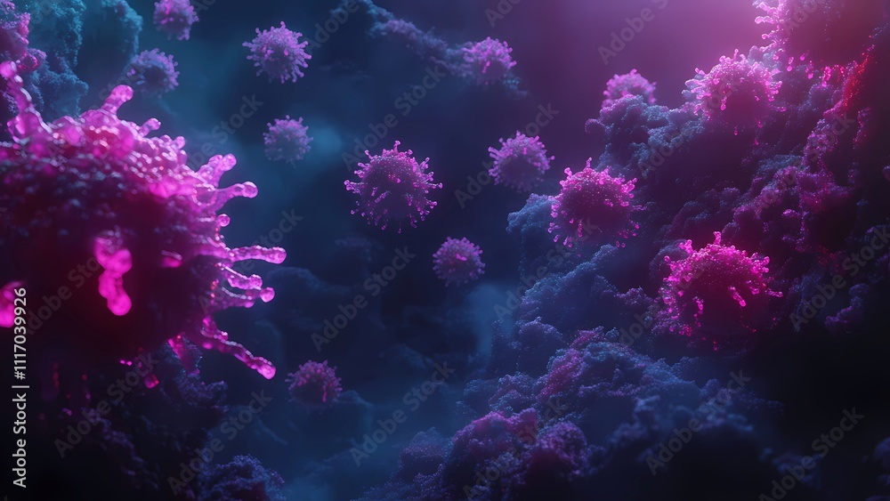 Fototapeta premium Virus structure concept illustration