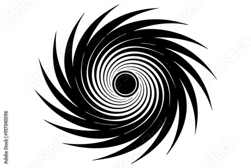 Spiral or vortex | isolated vector silhouette illustration on white background