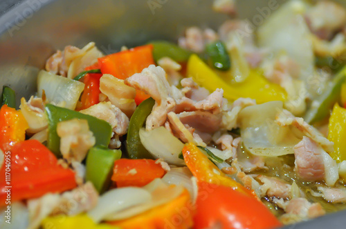 stir fried vegetable with pork or stir fried green pepper