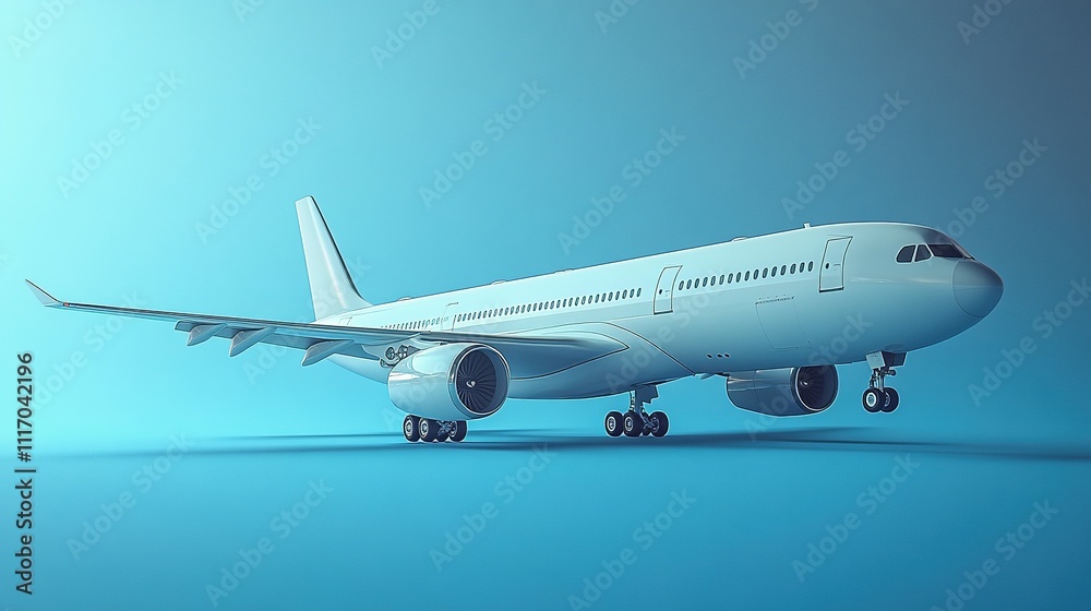 Obraz premium High-Resolution Passenger Airplane Design