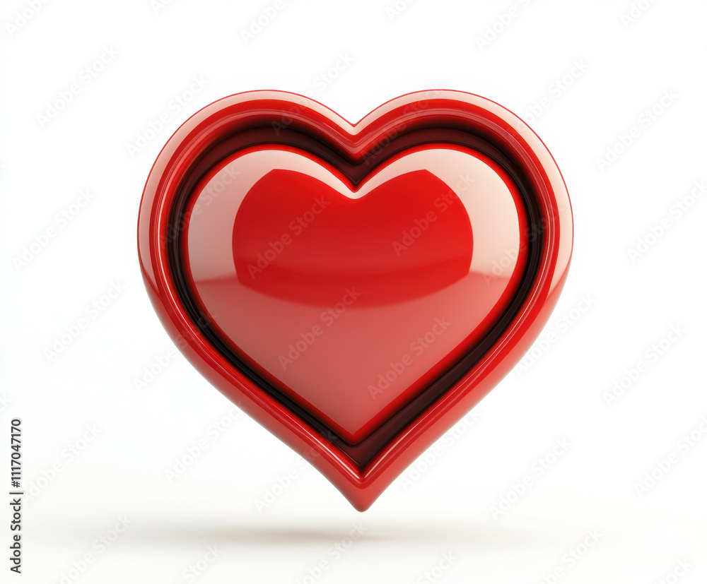 shiny red heart symbol representing love and affection, perfect for various designs and themes. This 3D illustration captures essence of romance and connection shiny red heart symbol representing love and affection, perfect for various designs and themes. This 3D illustration captures essence of romance and connection