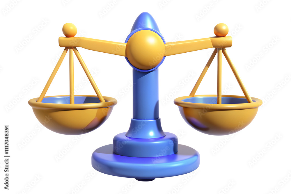scale of justice 3d icon in cartoon plastic style minimal isolated on transparent white background, clipping path scale of justice 3d icon in cartoon plastic style minimal isolated on transparent white background, clipping path