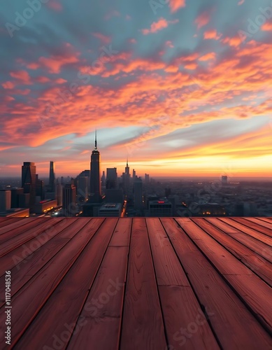 sunset over the city