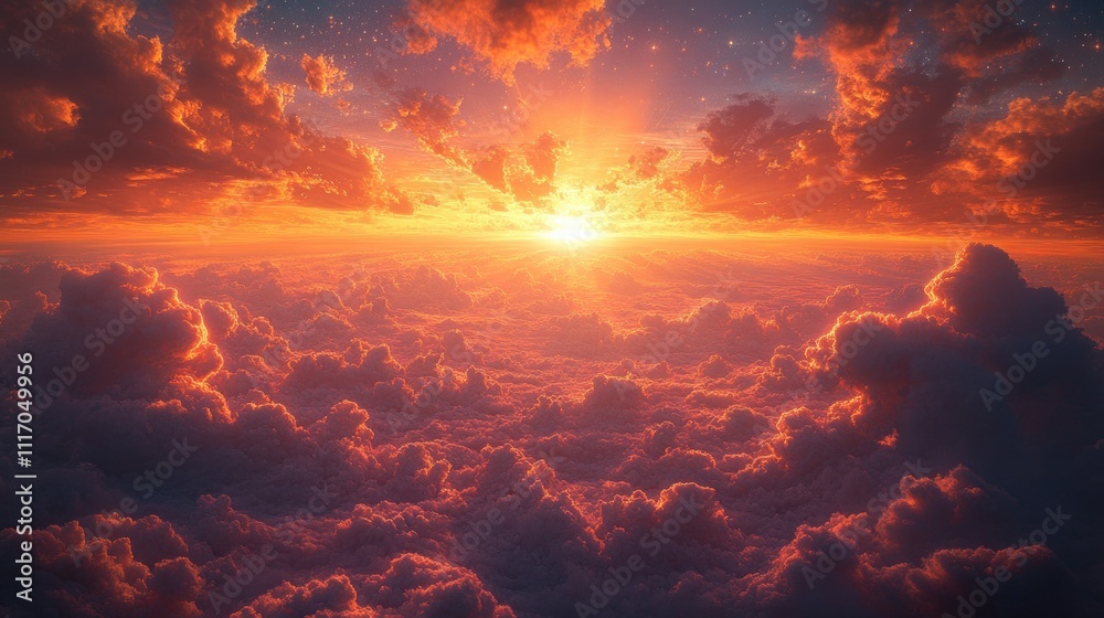 Fototapeta premium Cosmic Dawn: The Birth of Light and Creation of Earth