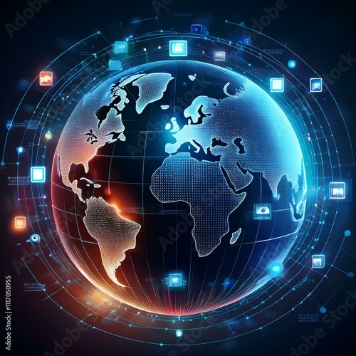 Abstract Digital Globe: The Future of Communication
