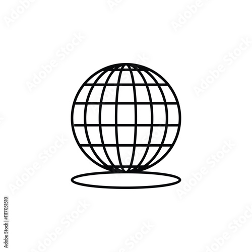 Globe Web Symbol Icon, Grid Vector Illustration,