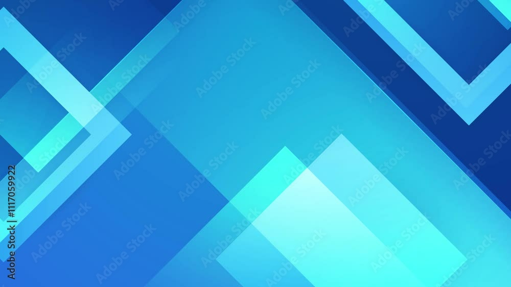 dynamic abstract background with blue geometric overlapping gradient squares and lines seamless 4k video background motion pop art design