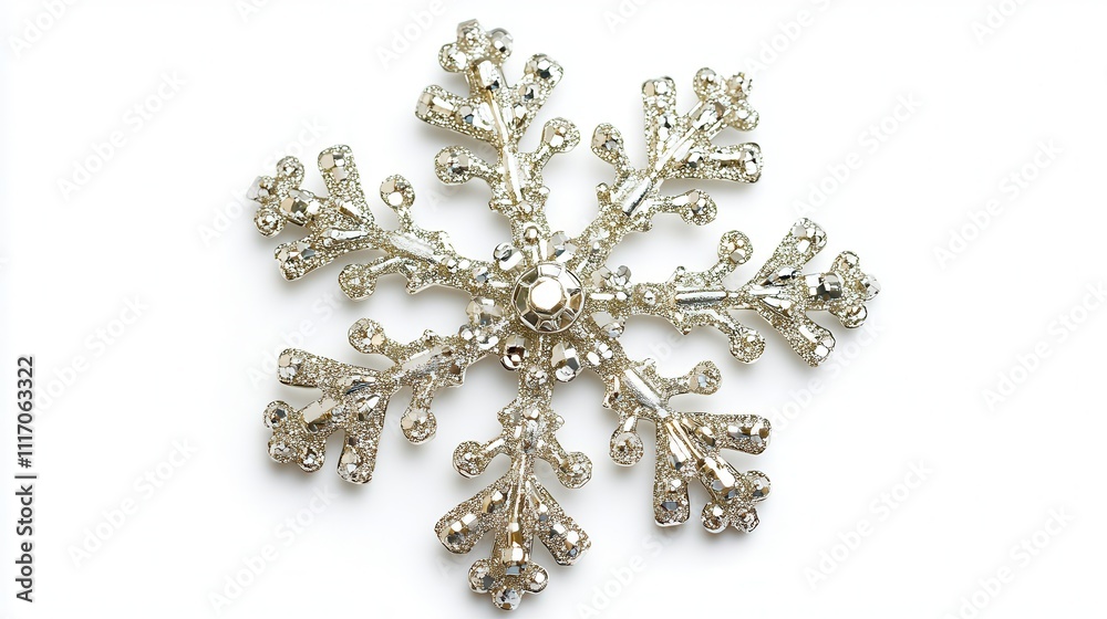 Sparkling Silver Snowflake Ornament: A Festive Winter Decoration