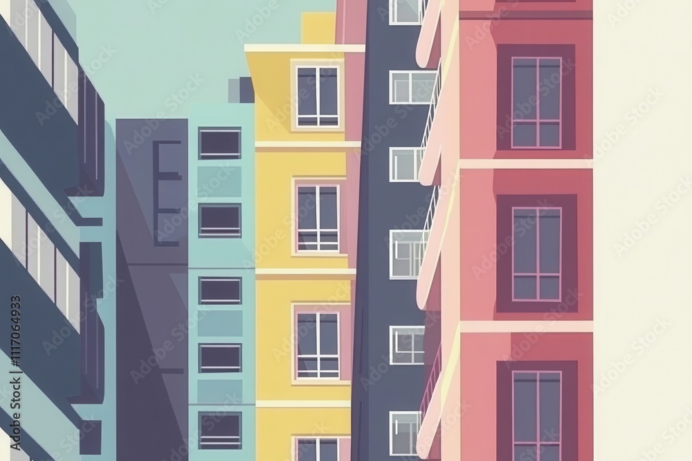 Obraz premium Art Deco Building Design with Bold Shapes and Colors