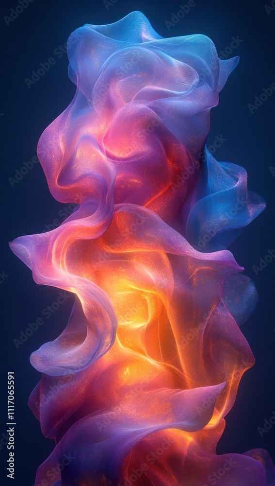 Abstract Pastel Gradient Background with Soft Movement in Purple Pink and Yellow