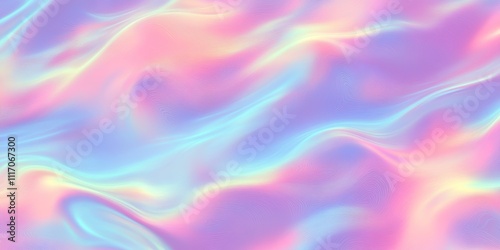 Iridescent Holographic Pastel Rainbow Swirl Abstract Background Texture Pattern