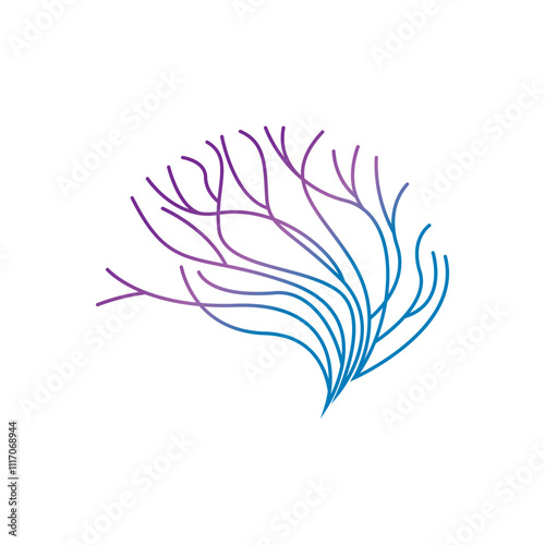 Neuron logo design template flat vector