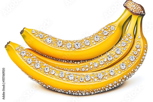 DiamondEncrusted Bananas Luxurious Fruit Art photo