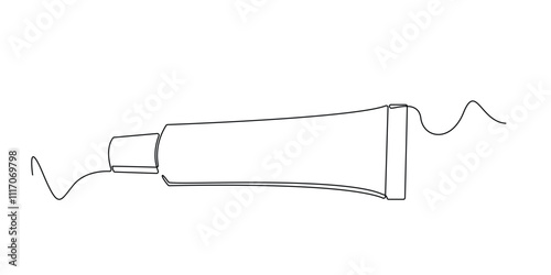 continuous line drawing of ointment.one line drawing of ointment medicine prescribed by doctor.single line vector illustration.isolated white background