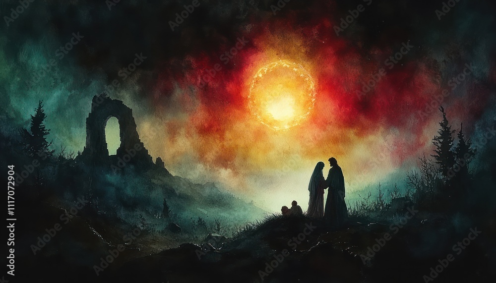 Nativity Scene Watercolor Soft Pastel Religious Art of Mary Joseph Jesus Christ Birth in Bethlehem Nativity Scene Watercolor Soft Pastel Religious Art of Mary Joseph Jesus Christ Birth in Bethlehem