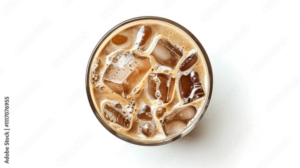 Iced Coffee with Ice Cubes in a Glass Iced Coffee with Ice Cubes in a Glass