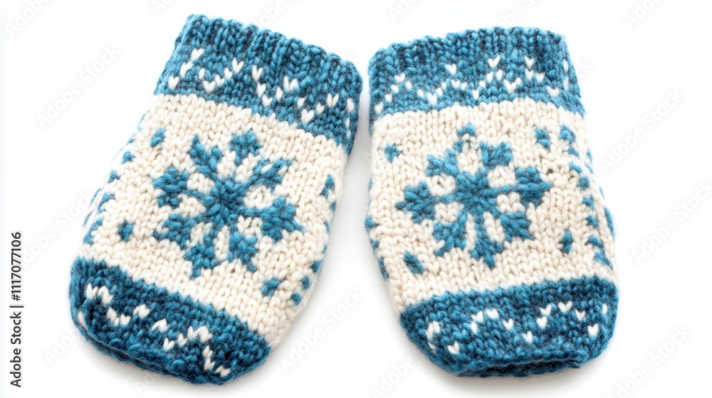 Adorable Knitted Winter Mittens with Snowflake Pattern: Cozy and Warm Handmade Accessories for Cold Weather Adorable Knitted Winter Mittens with Snowflake Pattern: Cozy and Warm Handmade Accessories for Cold Weather
