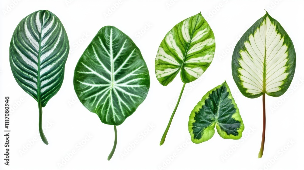 Diverse Leaf Collection: Isolated on White Background
