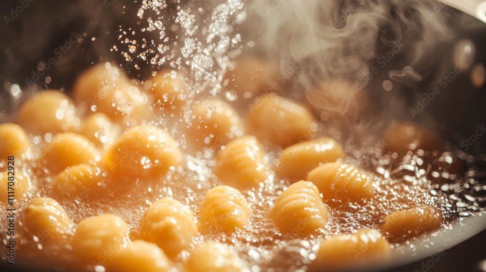 Delicious Gnocchi Cooking in Boiling Water High Resolution Food Photography Delicious Gnocchi Cooking in Boiling Water High Resolution Food Photography