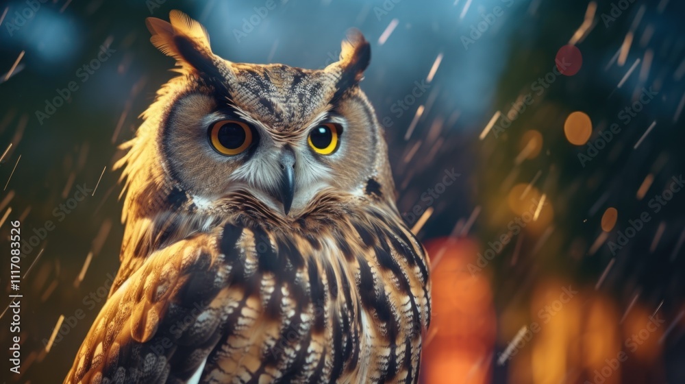 Owl in the Rain