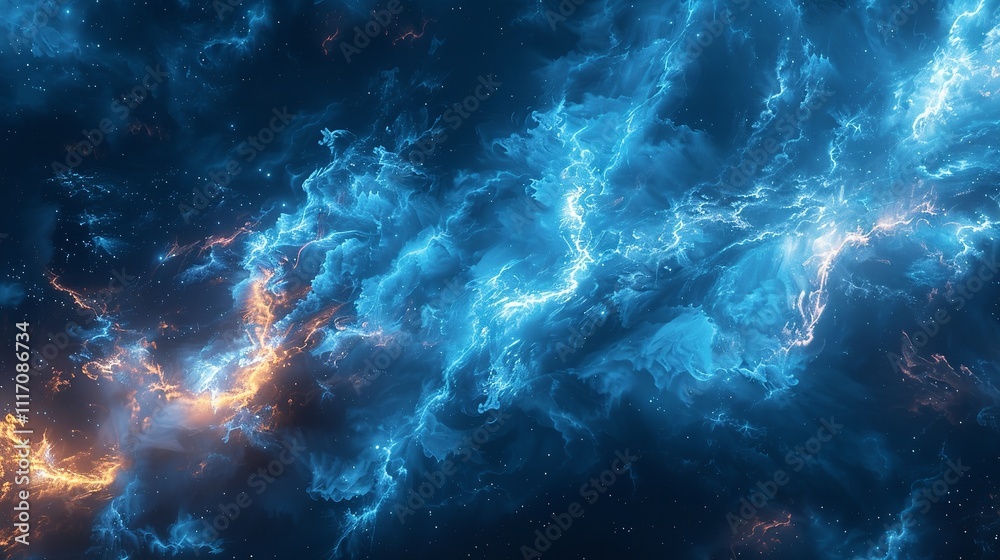 Fototapeta premium Abstract blue lightning background