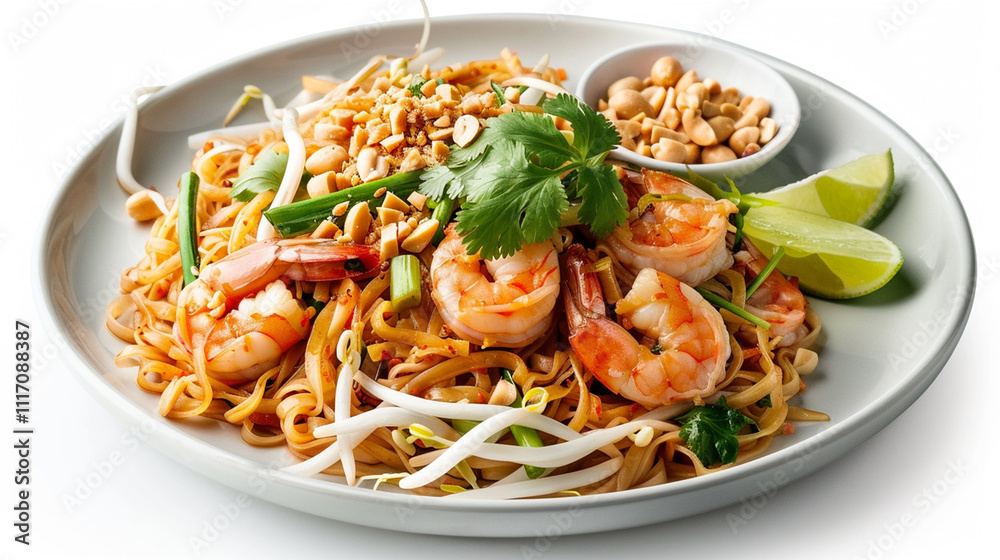 Delicious Pad Thai Noodles with Shrimp and Fresh Herbs
Delicious Pad Thai Noodles with Shrimp and Fresh Herbs