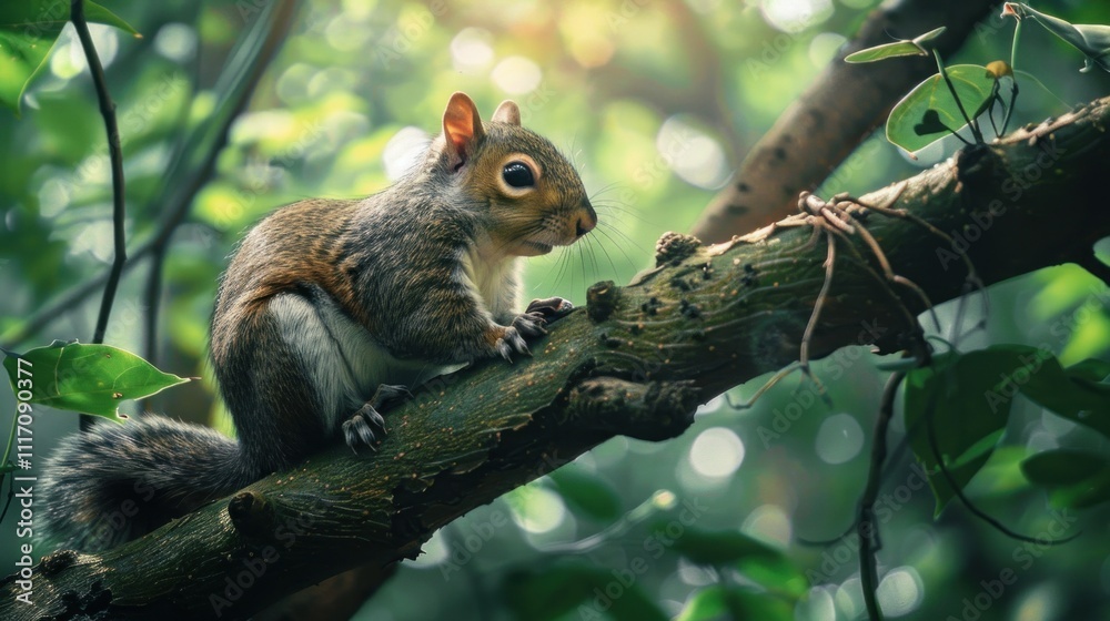 Obraz premium Squirrel on a Branch