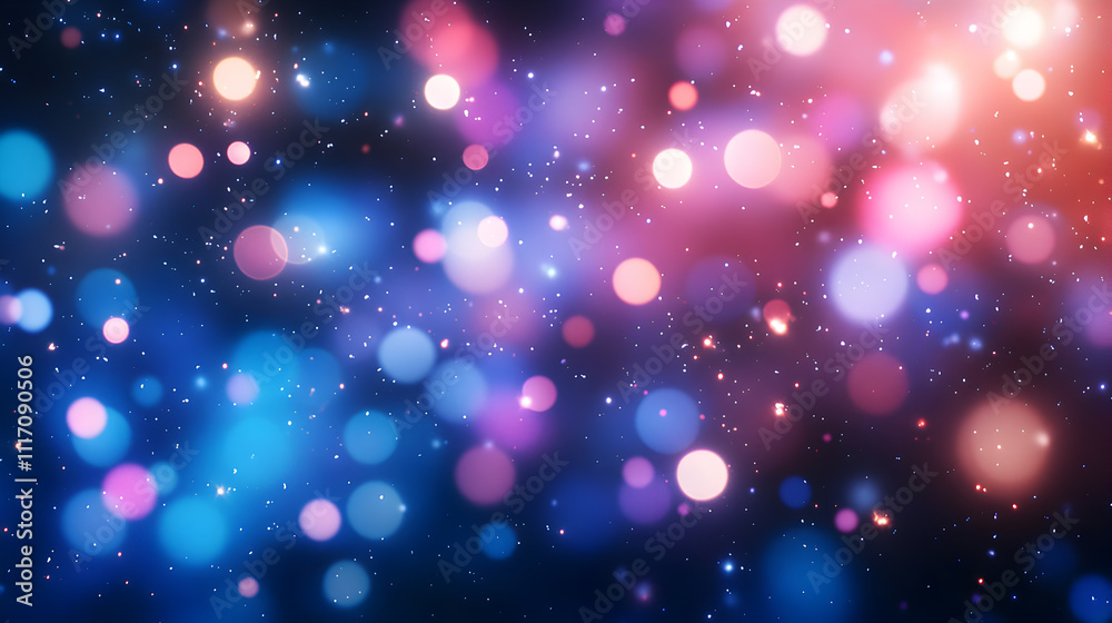 Colorful bokeh lights create a magical atmosphere in a nighttime setting Colorful bokeh lights create a magical atmosphere in a nighttime setting