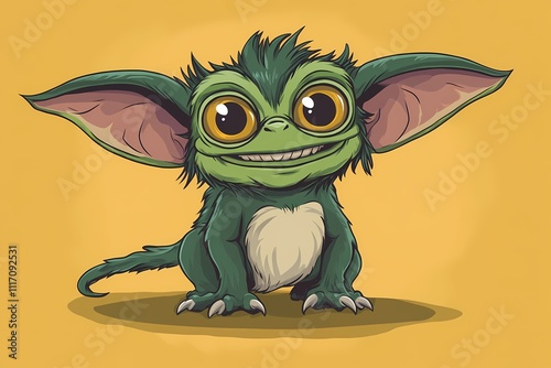 Adorable Mogwai Illustration: A Delightful Gremlin Character photo