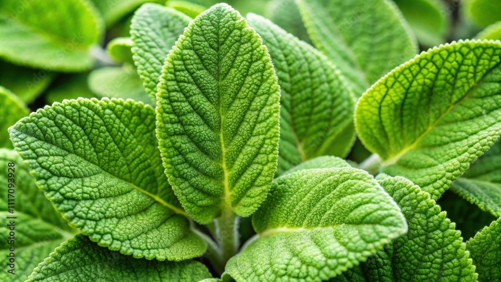 Macro background of natural green leaves of Clary Sage plant , Clary Sage, green, leaves, macro, natural, botanical, herbs Macro background of natural green leaves of Clary Sage plant , Clary Sage, green, leaves, macro, natural, botanical, herbs