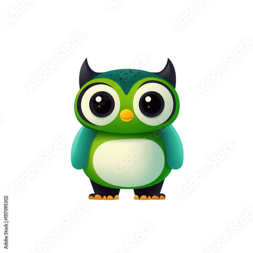 Adorable Cartoon Owl Avatar Icon - Wise Friendly Wisdom Symbol photo