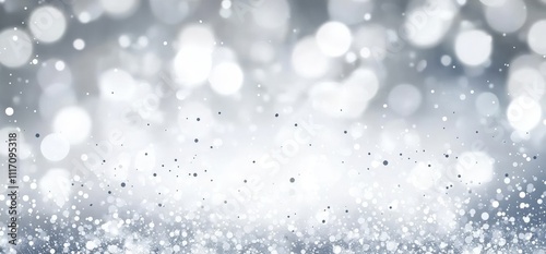 Abstract bokeh background featuring soft, blurred white lights.