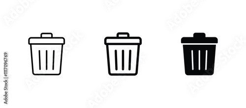 trash can icon set. Delete icon vector