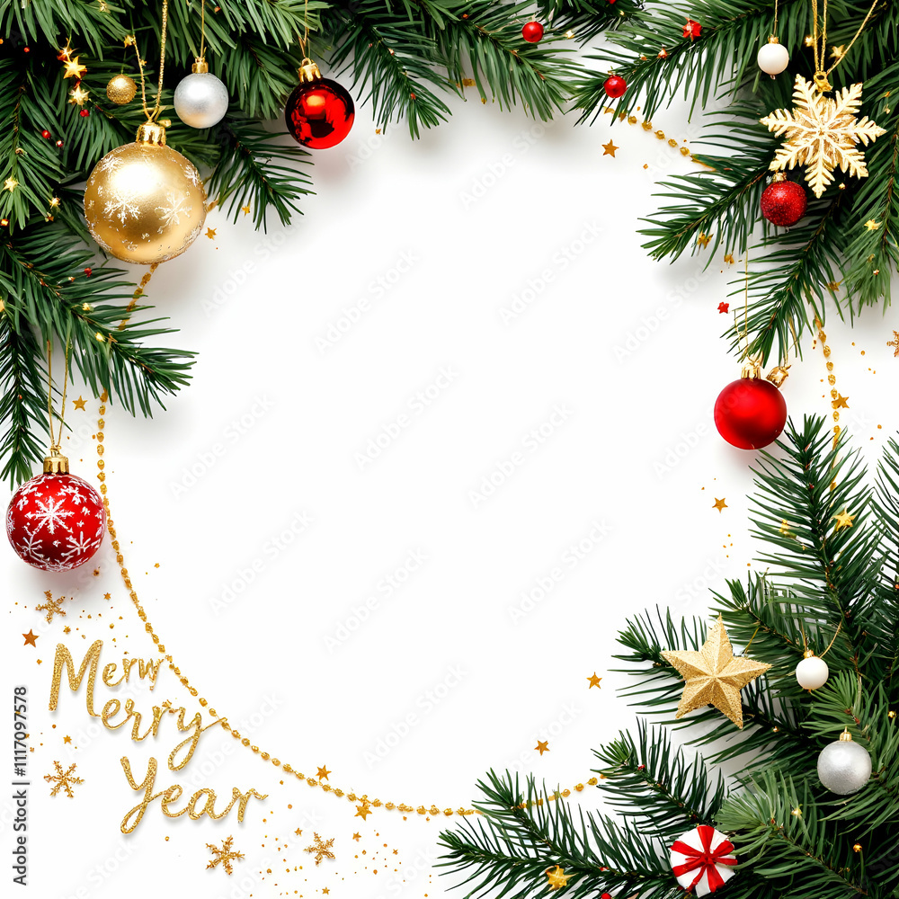 New year and Christmas Circle Border New year and Christmas Circle Border