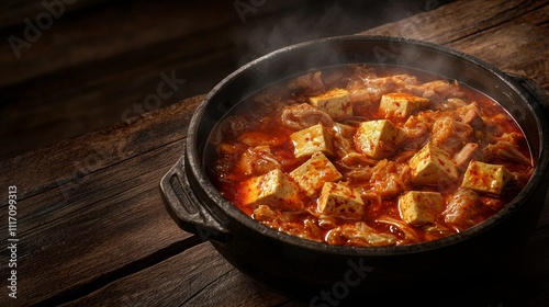 Kimchi Jjigae Stew Spicy Tofu Pork Belly Korean Cuisine