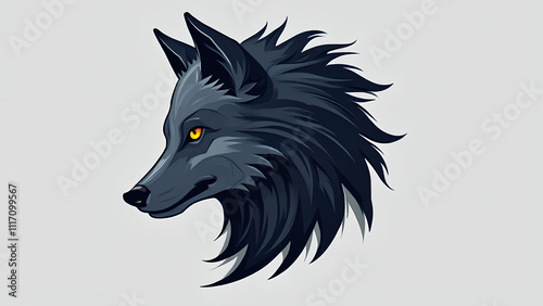 A majestic wolf's head or full-body silhouette incorporated into a modern abstract logo design photo