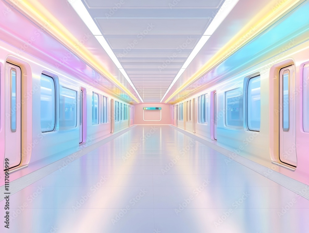 Fototapeta premium Pastel Train Interior.