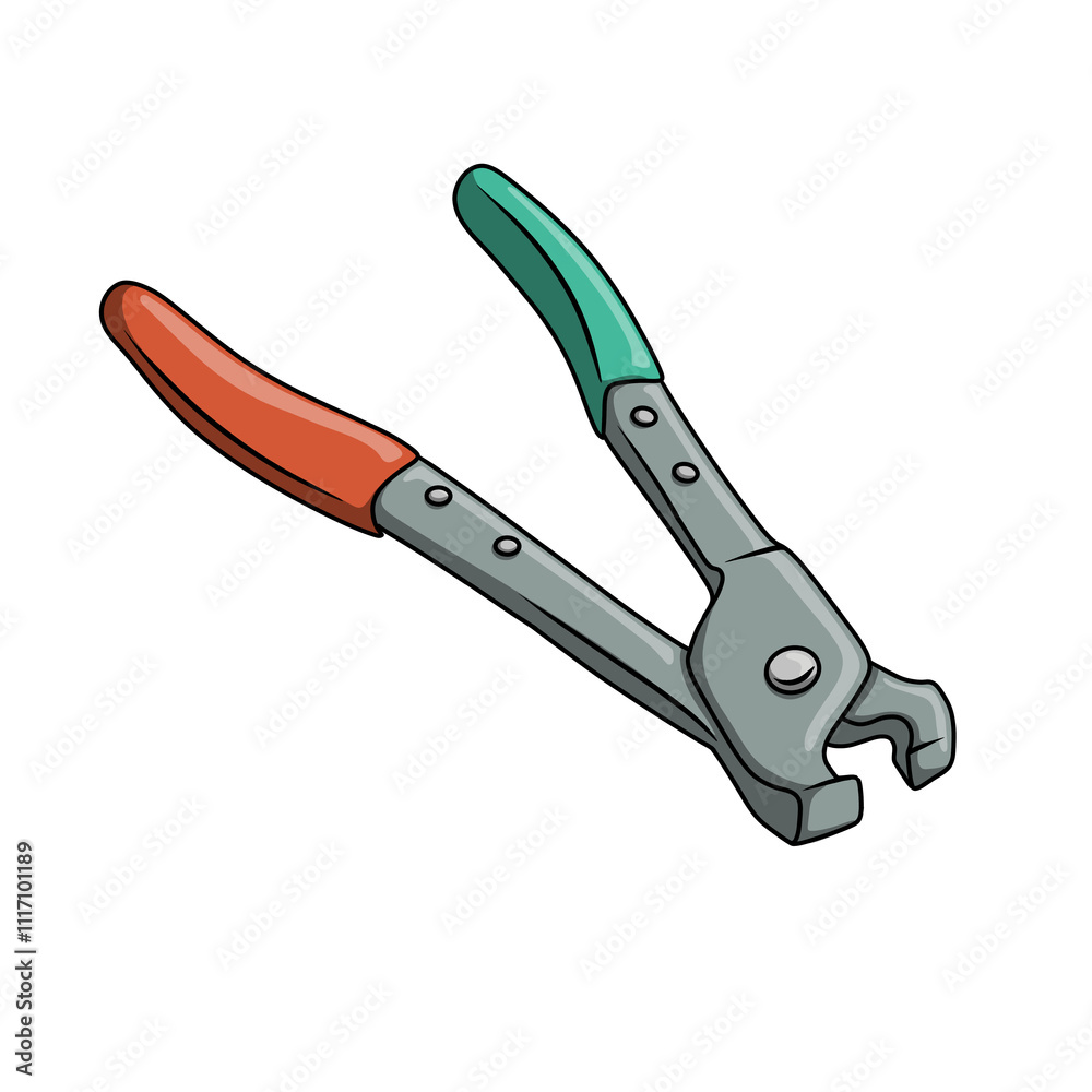 Ear clamp pliers with rubber grip Ear clamp pliers with rubber grip
