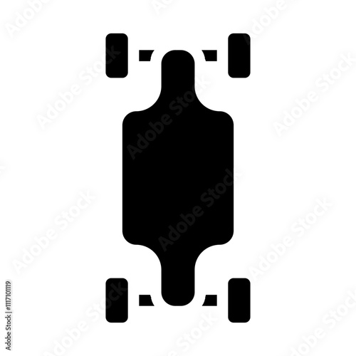 Downhill Longboard Skateboard Solid Icon