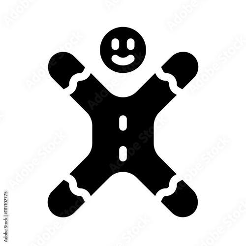 Gingerbread Man Solid Icon