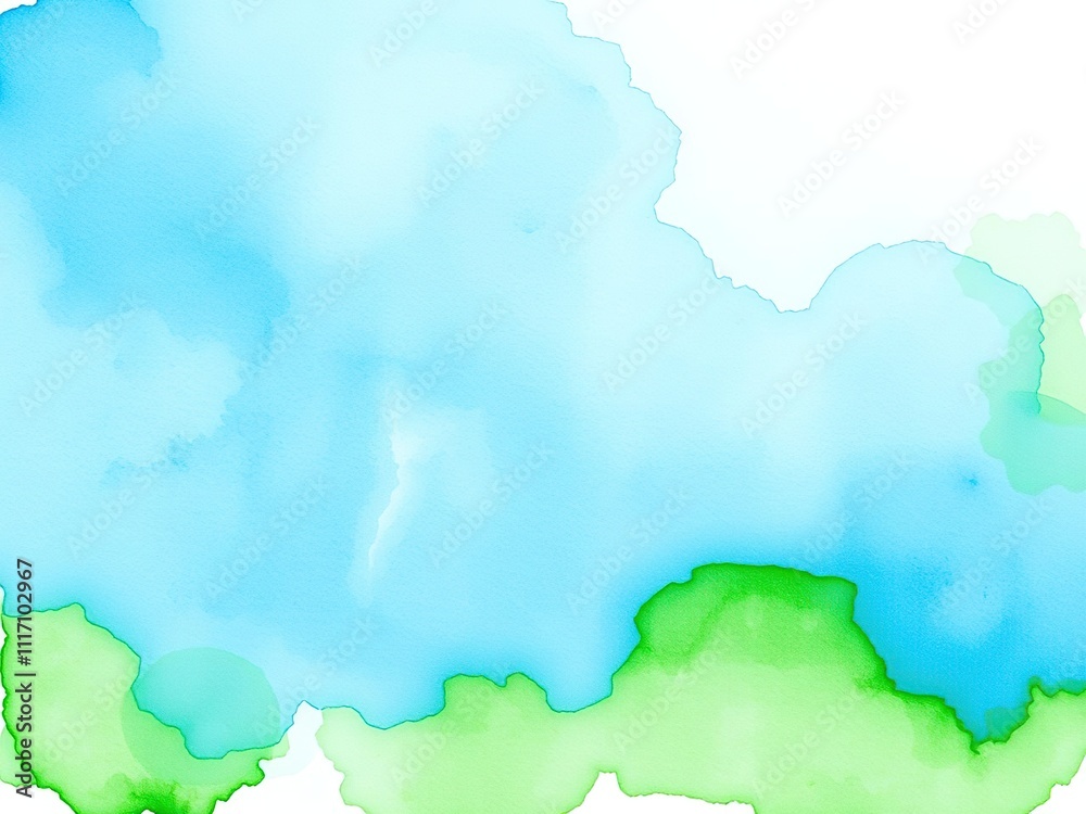 Obraz premium Watercolor mix of blue and green hues resembling the colors of a fresh mint leaf, mint color palette, soothing atmosphere