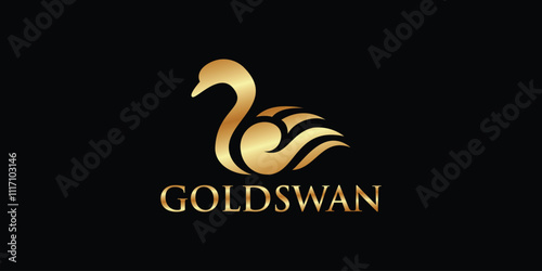 gold swan logo with modern concept