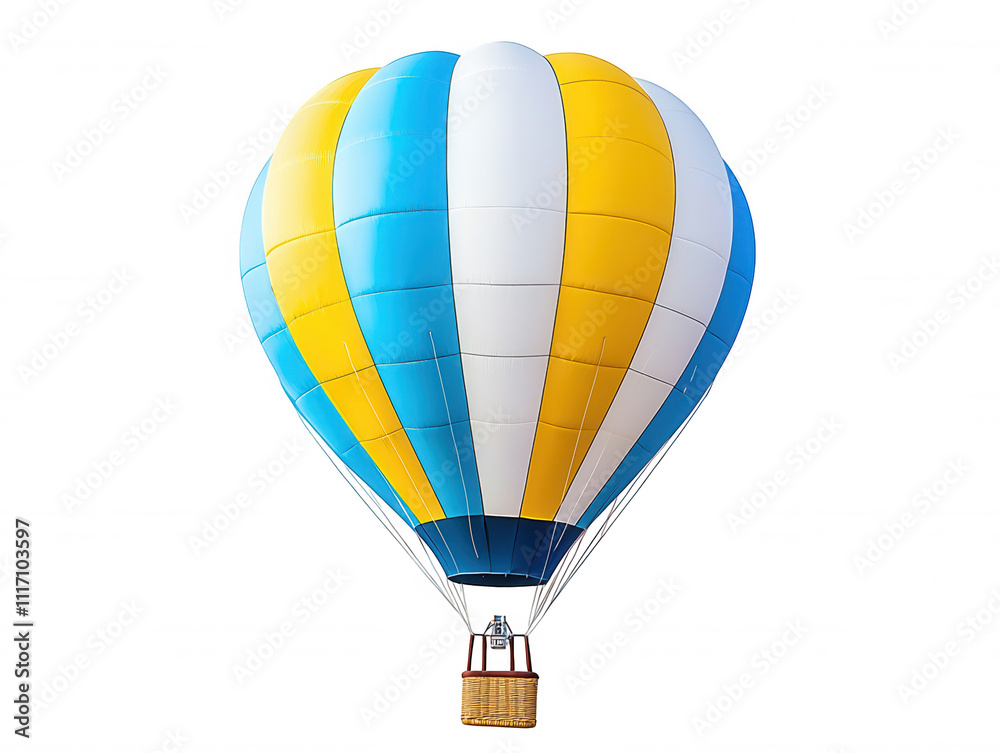 Naklejka premium Hot Air Balloon Against Dark Space Background