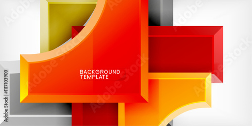 Arrow with round elements. Color geometric shapes background. Vector Illustration For Wallpaper, Banner, Background, Card, Book Illustration, landing page