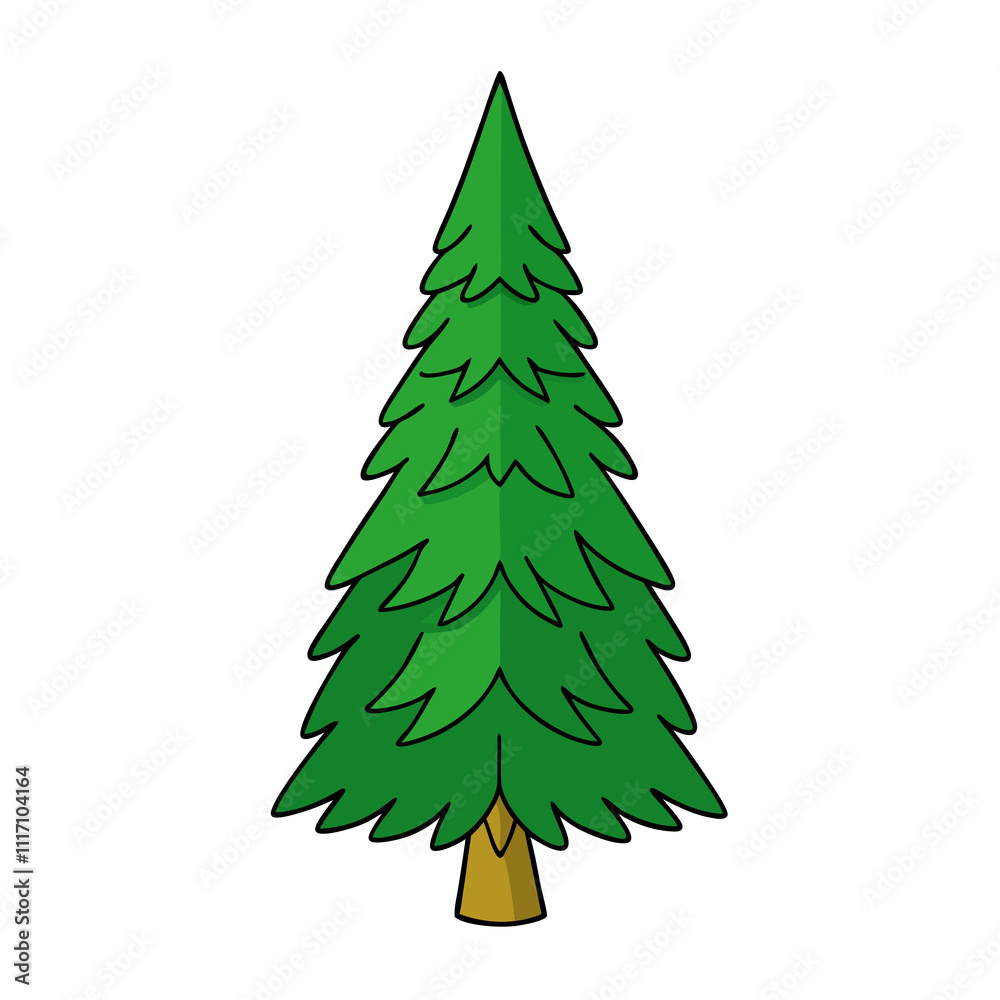 Obraz premium yew tree vector illustration.