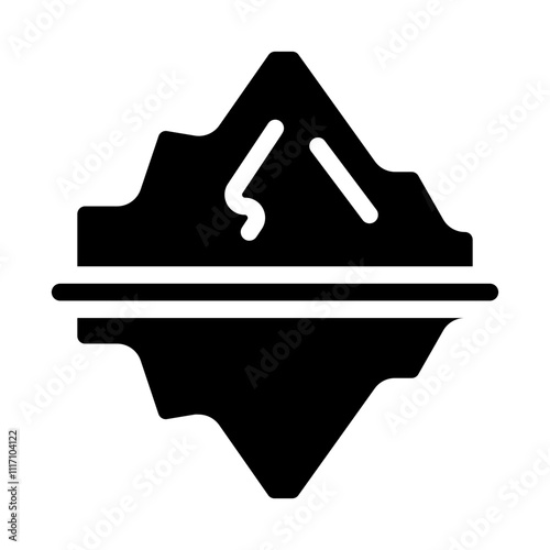 Iceberg Floating on Water Solid Icon