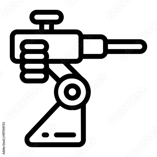 Machine Gun Turret Line Icon